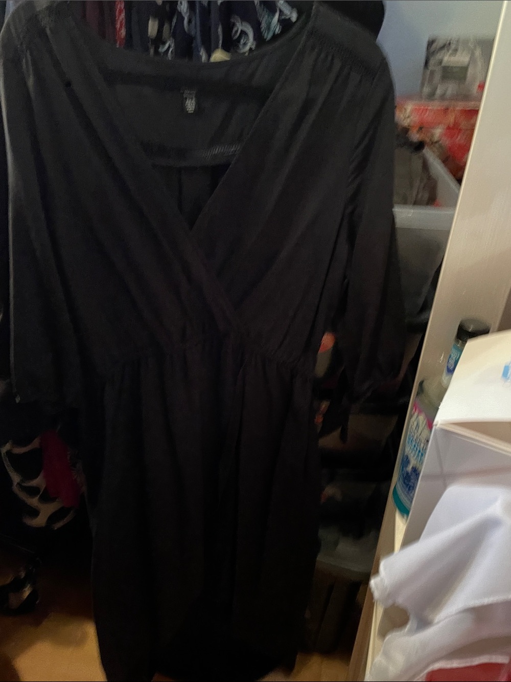 Ever New Black Wrap-Front Dress